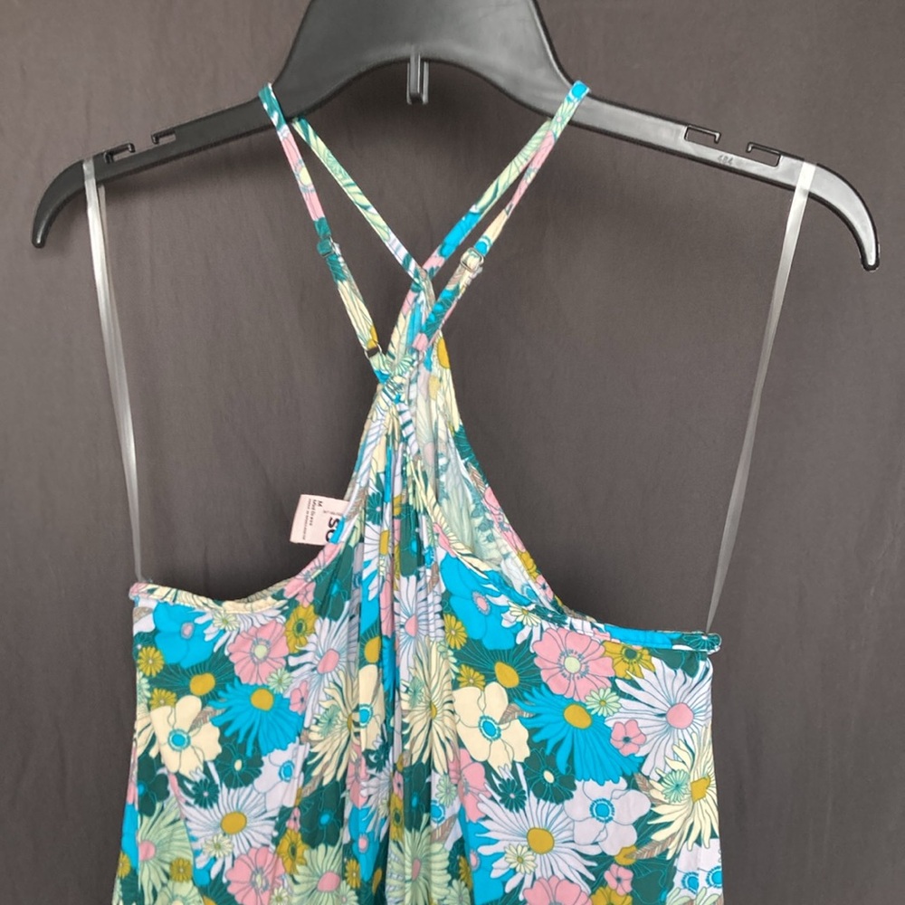 3/$24 SO dress Halter neck swing mini dress floral print dress boho M jr - Picture 12 of 17